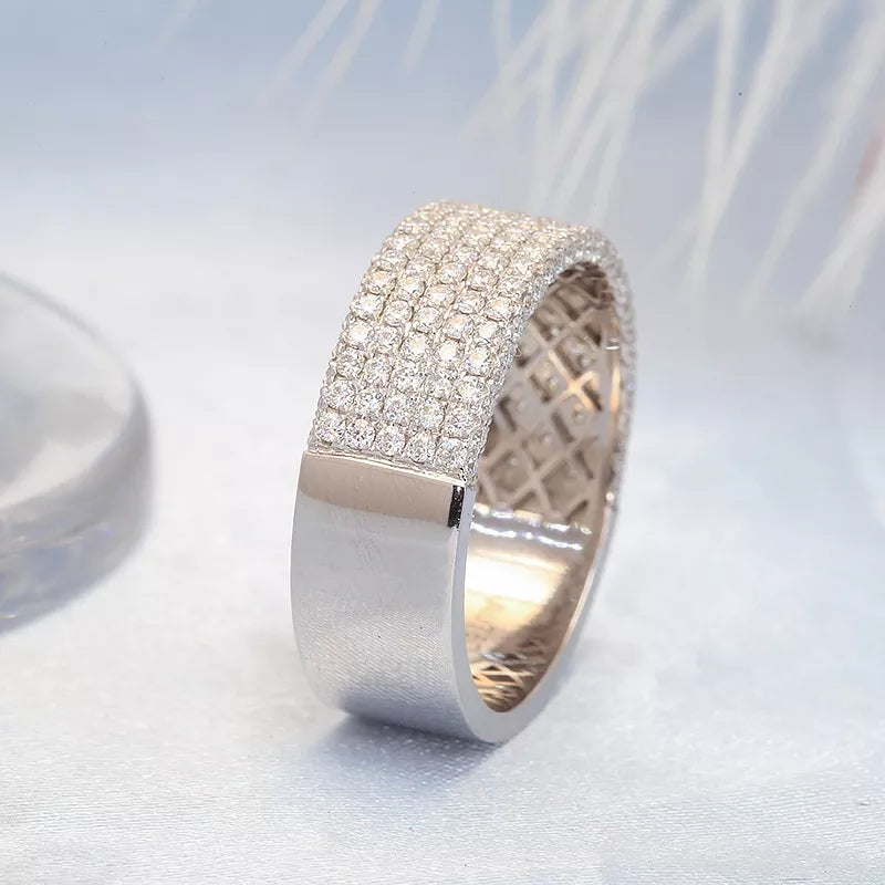 18k White Gold VS Diamonds Iced Band Ring