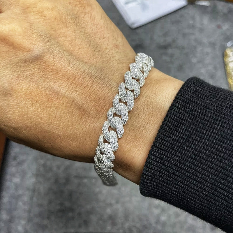 10k White Gold VS Diamonds 10mm Miami Cuban Bracelet