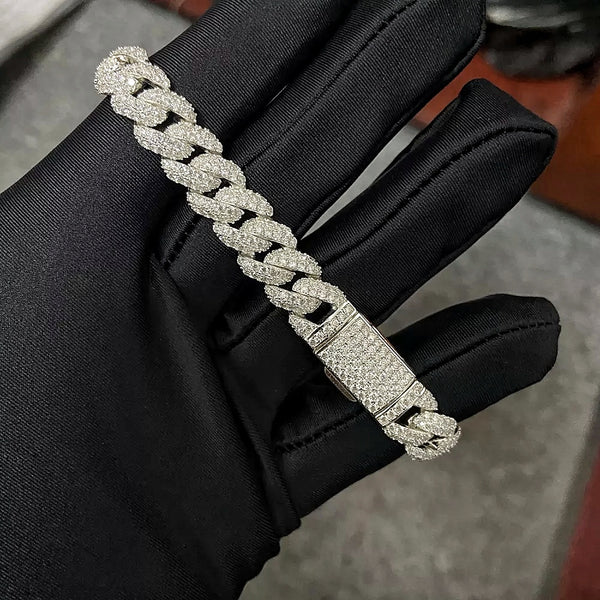 10k White Gold VS Diamonds 10mm Miami Cuban Bracelet