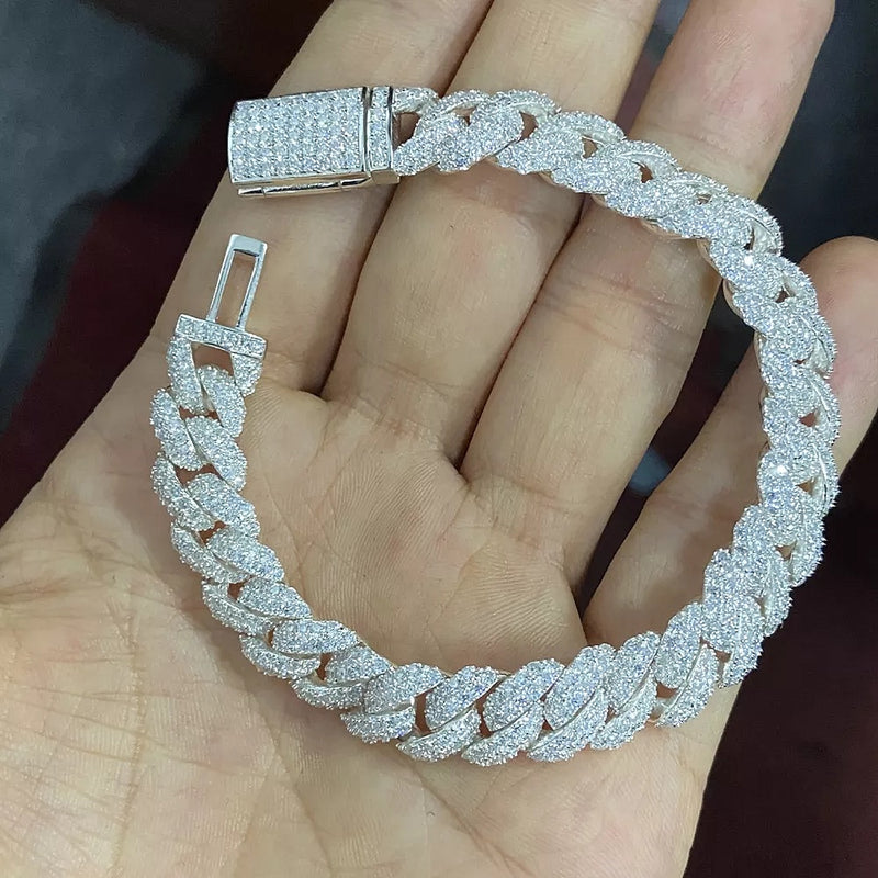 10k White Gold VS Diamonds 10mm Miami Cuban Bracelet