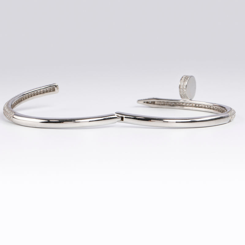 18k White Gold VS Diamonds Iced Nail Bracelet