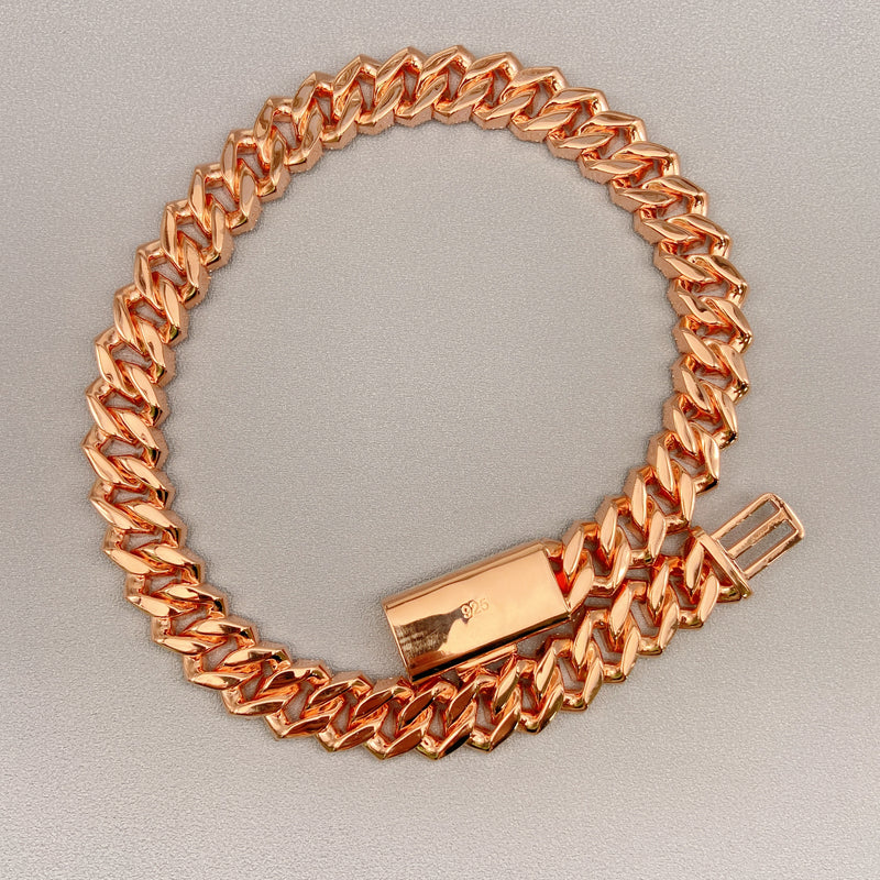 10k Rose Gold VVS Diamonds 18mm Prong Cuban Chain