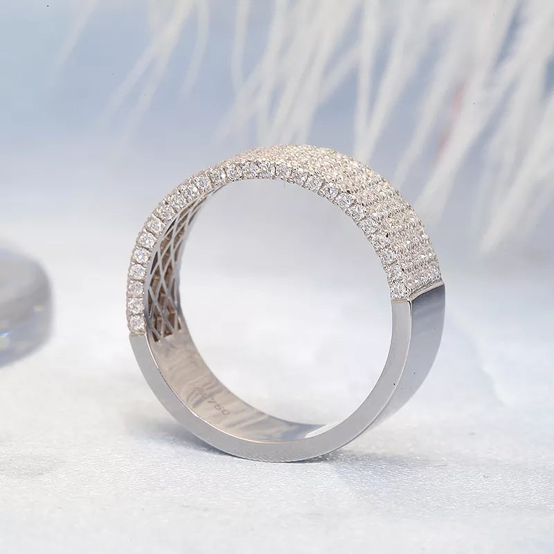 18k White Gold VS Diamonds Iced Band Ring