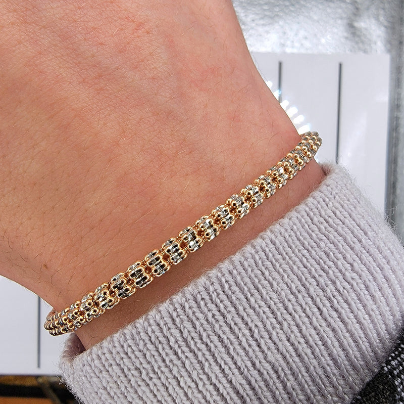 10k Rose Gold 3.5mm Icy Bracelet