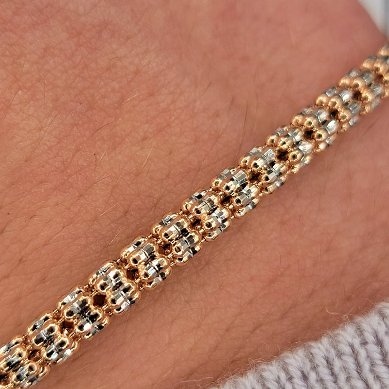 10k Rose Gold 3.5mm Icy Bracelet