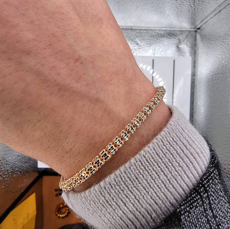 10k Rose Gold 3.5mm Icy Bracelet