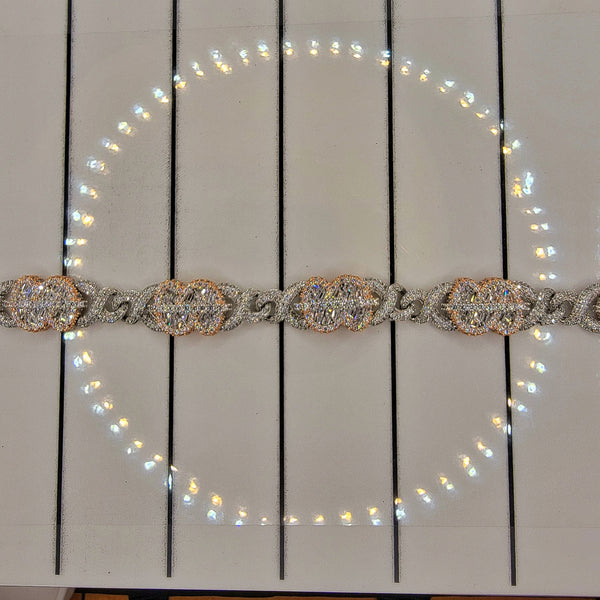 Exclusive 10k White & Rose Gold VS Diamonds Infinity Baguette Dollar Sign Bracelet