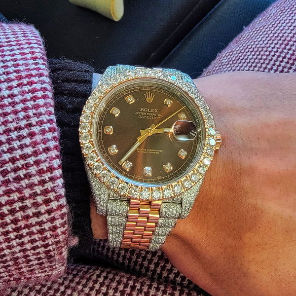 41mm Rolex Datejust - Jubilee Everose Bezel Iced