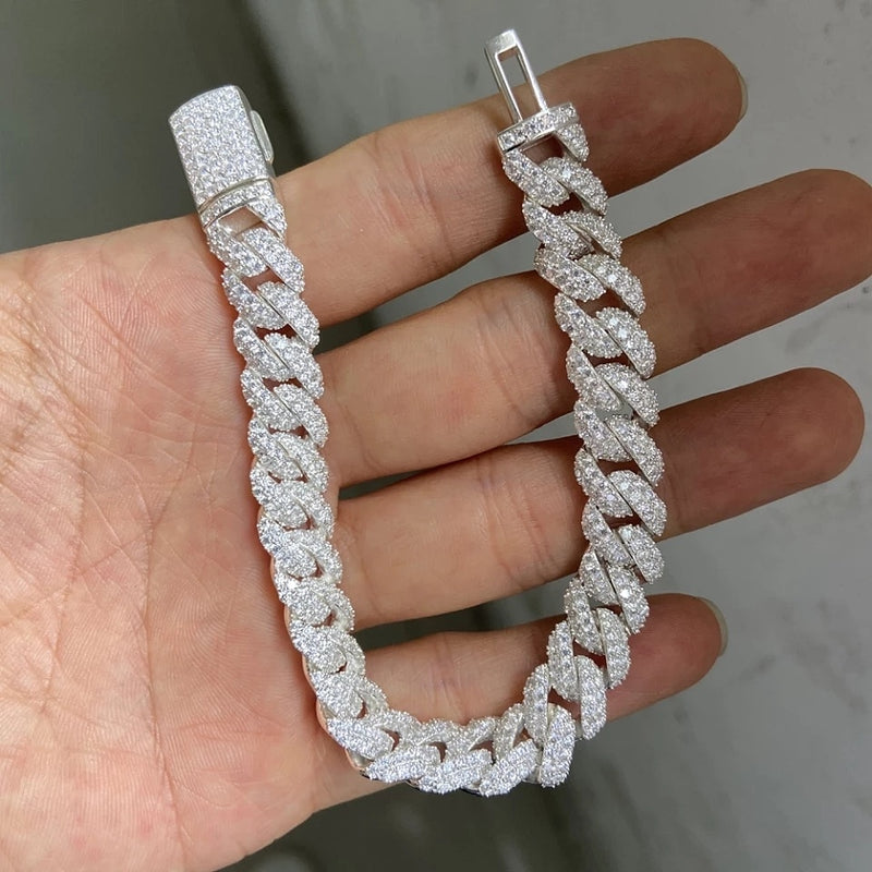 10k White Gold VS Diamonds 10mm Miami Cuban Bracelet