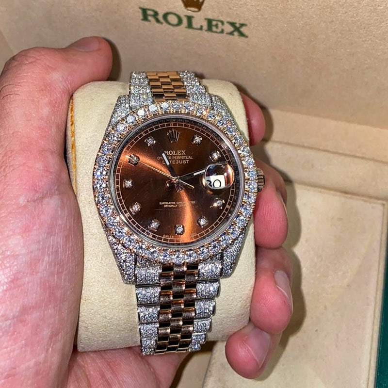 41mm Rolex Datejust - Jubilee Everose Bezel Iced