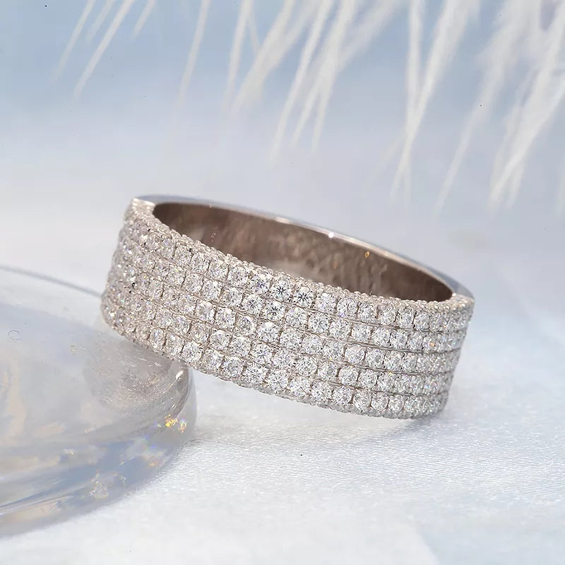 18k White Gold VS Diamonds Iced Band Ring